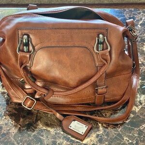 Brown  Fake Leather Shoulder Bag